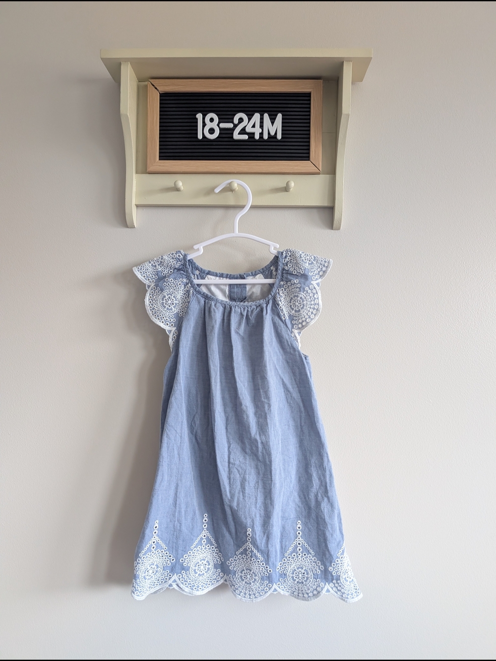 Crazy 8 Light Blue Eyelet Flutter Sleeve Dress